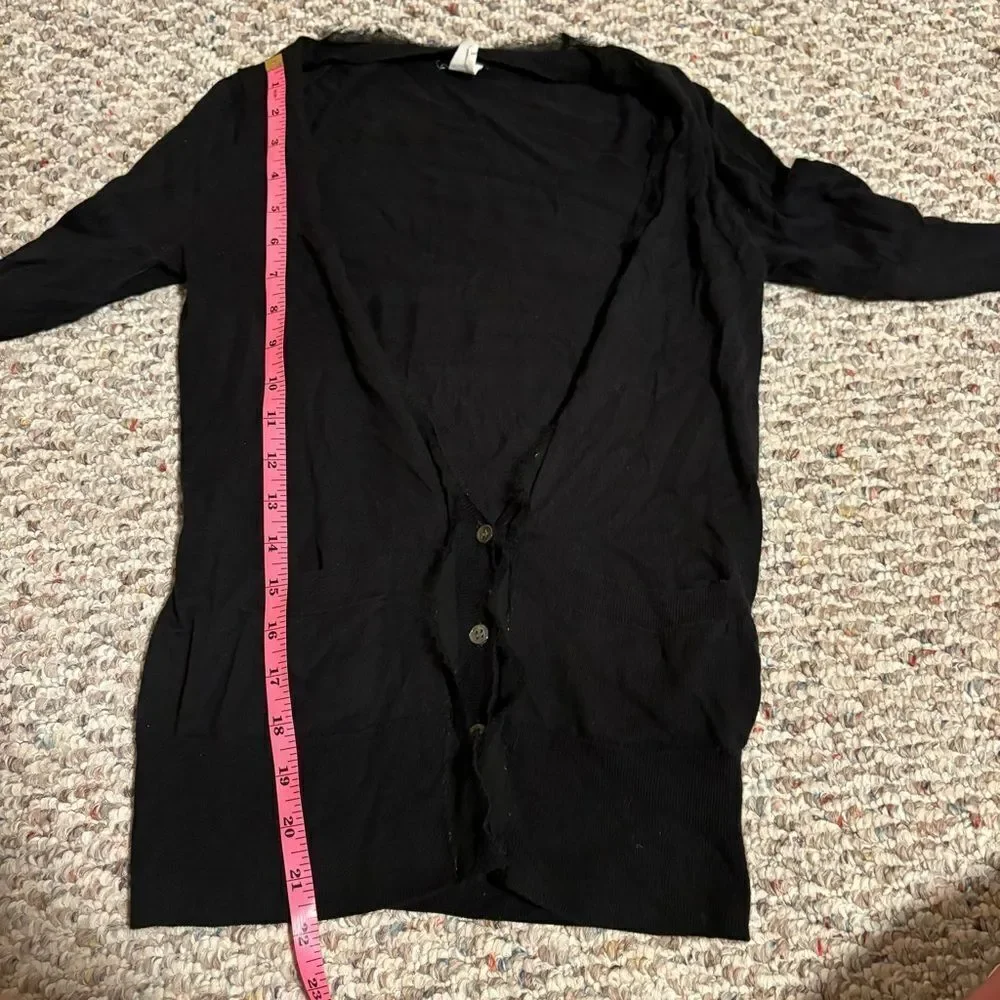 J. Crew Ruffle Prima Cotton Silk Ruffle Cardigan Black- Size XS